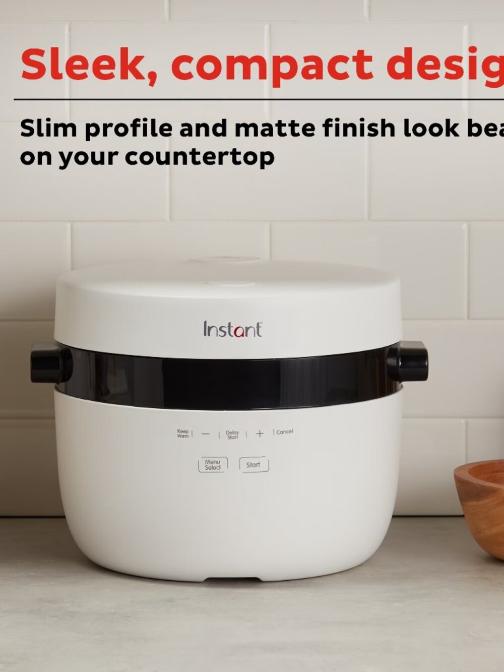 Instant Pot 12 Cup Rice Grain Cooker Carb Reduce Slow Cooker Steamer Sauté White